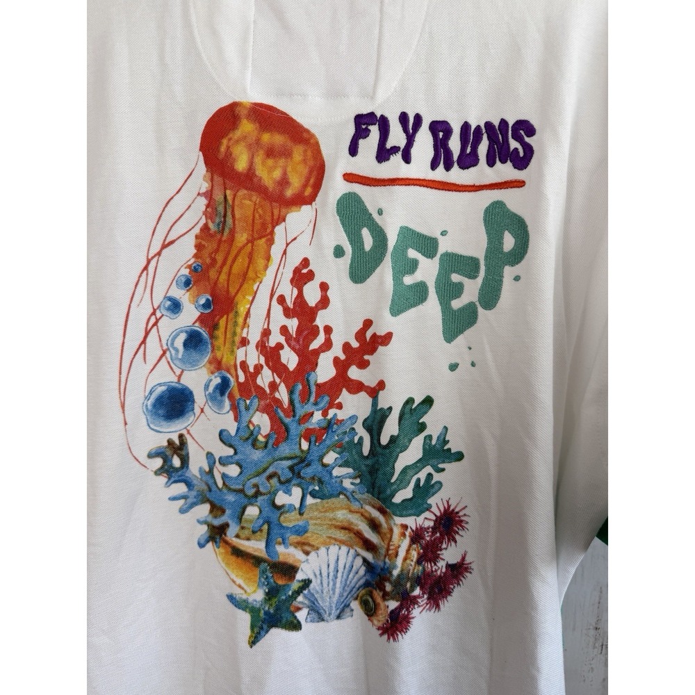 Men's Born Fly Polo Shirt Unfathomably Fly Coral Reef NWT 3XL